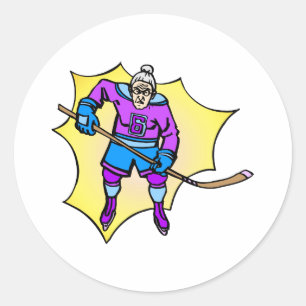 Hockey Grandma Classic Round Sticker