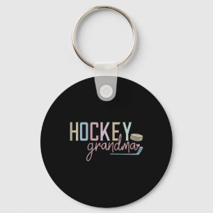 Hockey Grandma Design Cute Ice Hockey Lovers Fan Keychain