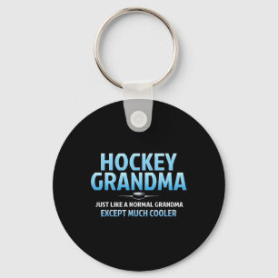 Hockey Grandma Funny Ice Hockey Grandmother Mother Keychain