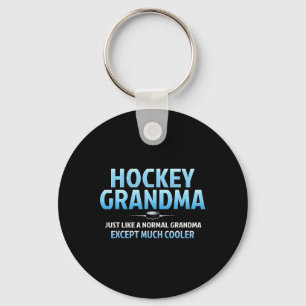 Hockey Grandma Funny Ice Hockey Grandmother Mother Keychain