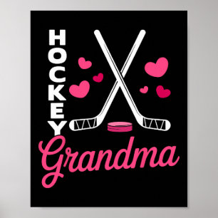 Hockey Grandma Heart Grandmother Poster