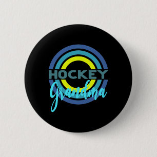 Hockey Grandma With Modern Hockey Circles 2 Inch Round Button