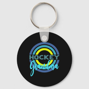 Hockey Grandma With Modern Hockey Circles Keychain