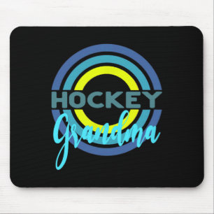 Hockey Grandma With Modern Hockey Circles Mouse Pad