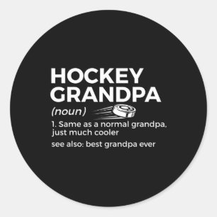 Hockey Grandpa Definition Best Grandpa Ever Classic Round Sticker
