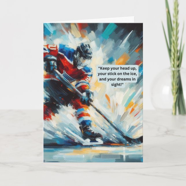  Hockey Greeting Card Forward – "Keep Hustling" (Front)