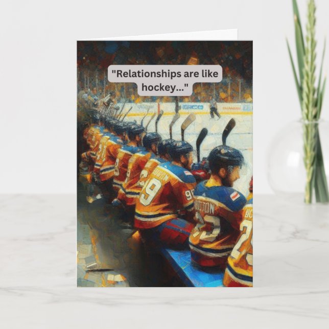  Hockey Greeting Card Funny – "Line Change" (Front)
