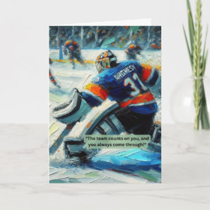 Hockey Greeting Card Goalie Last Line of Defence
