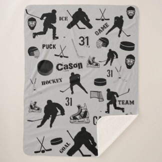 HOCKEY Grosse couverture Sherpa Personnalisée