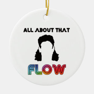 Hockey Hair All About That Flow Ceramic Ornament