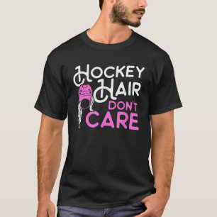 Hockey Hair Don t Care Funny Hockey Shirt for Boys