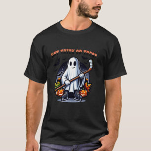 Hockey Halloween Funny Hat Trick Or Treat Spooky G T-Shirt