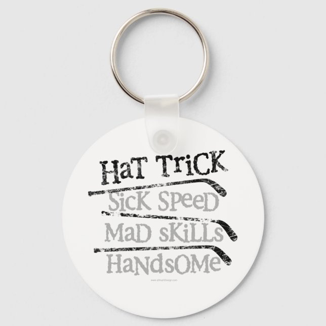 Hockey Hat Trick Keychain (Front)