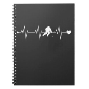 Hockey Heartbeat Pulse - Funny Hockey Player Notebook