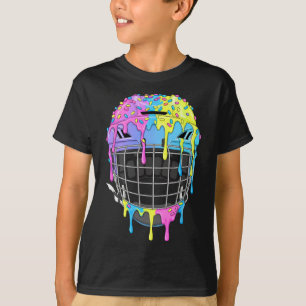 Hockey Helmet Ice Cream Drip For Hockey Player Boy T-Shirt