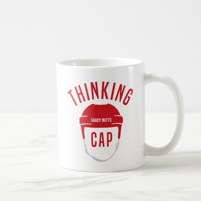 Hockey Helmet Thinking Cap Coffee Mug (Right)