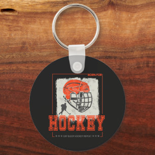 Hockey Helmet Vintage Player Game Trainer Or Coach Keychain