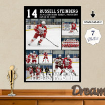 Hockey High School Senior 7 Photo Collage