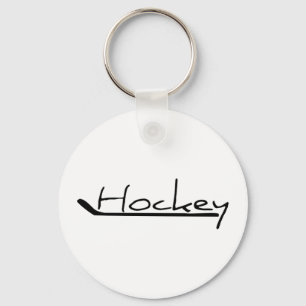 Hockey - Hockey With Hockey Stick Keychain