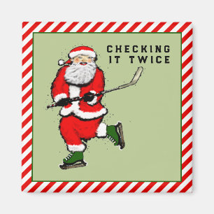 Hockey Holiday Gift Christmas Stocking Stuffers Magnet