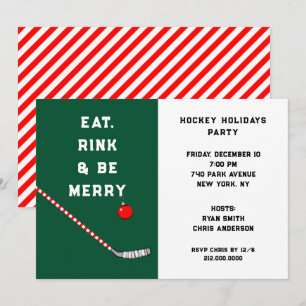 Hockey Holiday Party Invitations