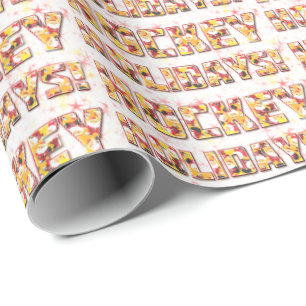Hockey Holidays Wrapping Paper, Xmas Santa Design Paper