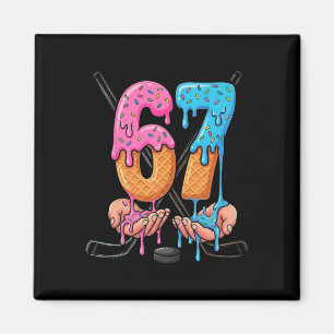 Hockey Ice Cream Drip 67 Hands Stakes Boys Sports Magnet