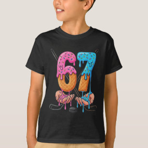 Hockey Ice Cream Drip 67 Hands Stakes Boys Sports T-Shirt