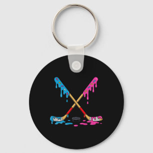 Hockey Ice Cream Drip Boys Ice Hockey Youth Player Keychain