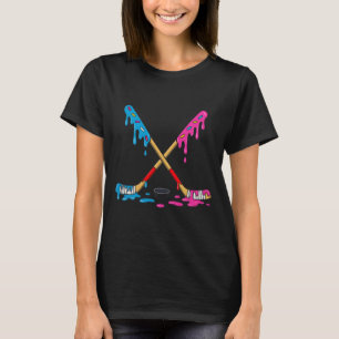 Hockey Ice Cream Drip Boys Ice Hockey Youth Player T-Shirt