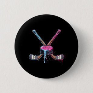 Hockey Ice Cream Drip Boys Youth Kids Men Women Dr 2 Inch Round Button