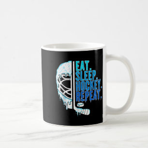 Hockey Ice Cream Drip Eat Sleep Hockey Repeat Boys Coffee Mug