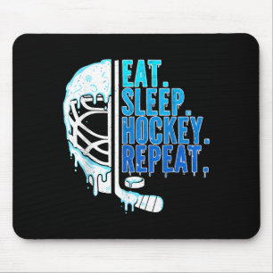 Hockey Ice Cream Drip Eat Sleep Hockey Repeat Boys Mouse Pad