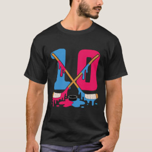 Hockey Ice Drip Birthday 10th Number 10 Double Dig T-Shirt