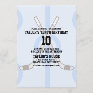 Hockey Ice Rink Sports Custom Birthday Party Invitation
