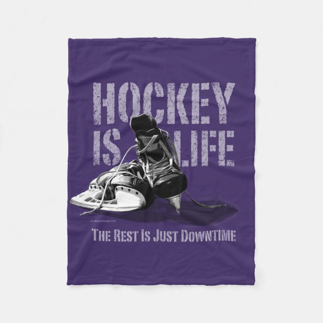 Hockey Is Life Fleece Blanket (Front)