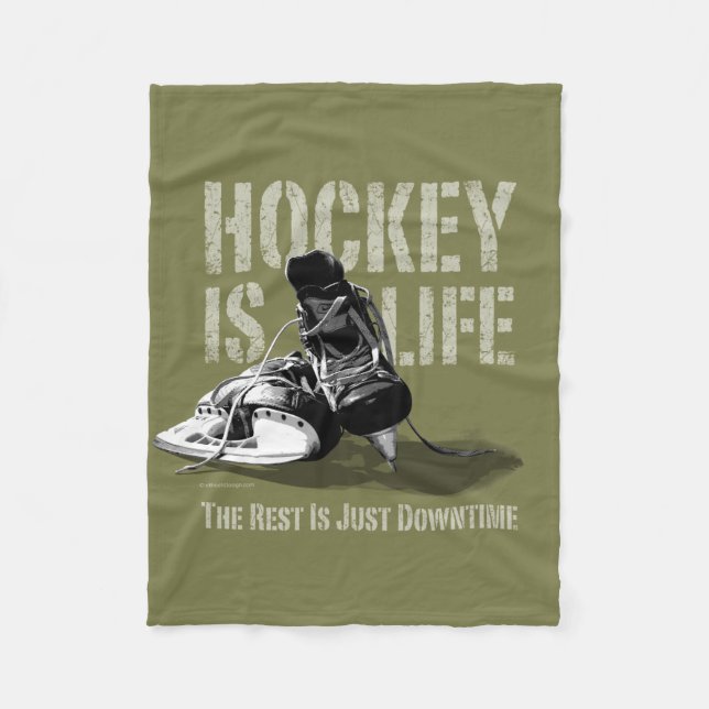 Hockey Is Life Fleece Blanket (Front)