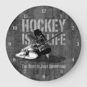 Hockey Is Life Large Clock