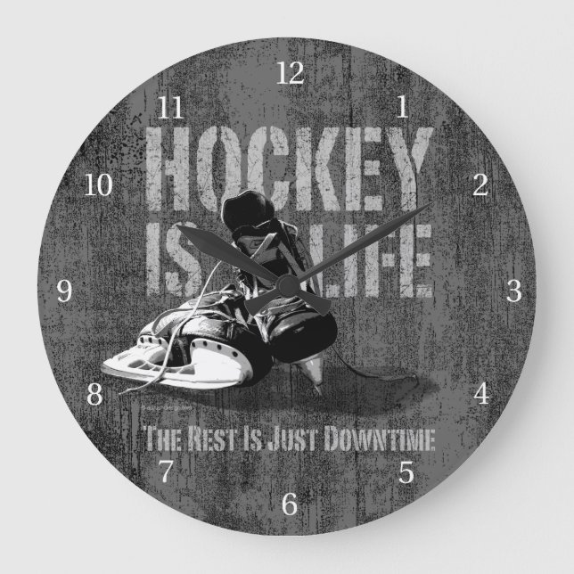 Hockey Is Life Large Clock (Front)