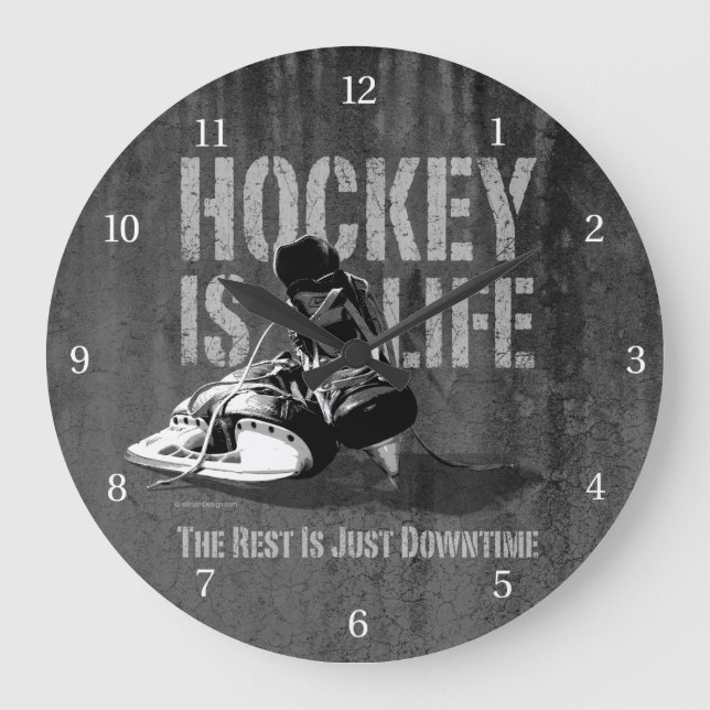 Hockey Is Life Large Clock (Front)