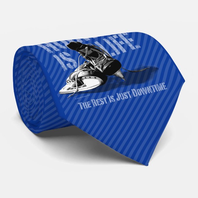 Hockey Is Life Neck Tie (Rolled)