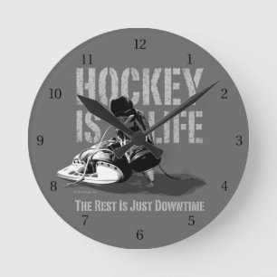 Hockey Is Life Round Clock