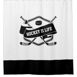 Hockey Is Life - Simple Black White Hockey Badge
