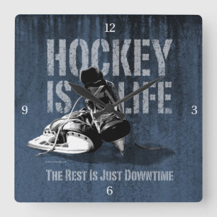 Hockey Is Life Square Wall Clock