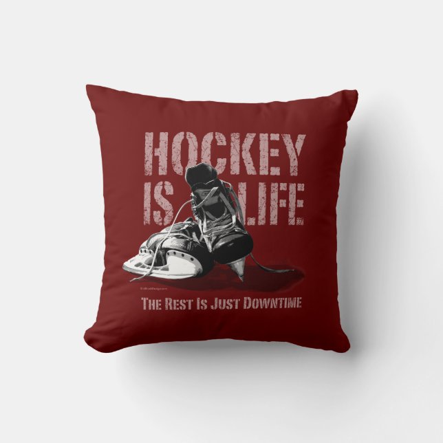 Hockey Is Life Throw Pillow (Front)
