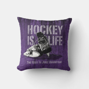 Hockey Is Life Throw Pillow