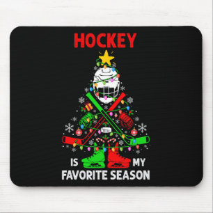 Hockey Is My Favorite Season Christmas Tree Equipm Mouse Pad