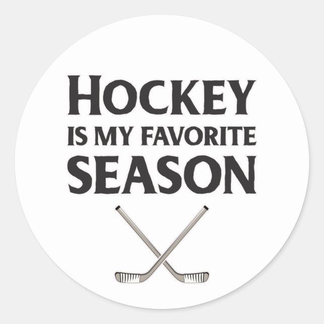Hockey is My Favourite Season Classic Round Sticker (Front)