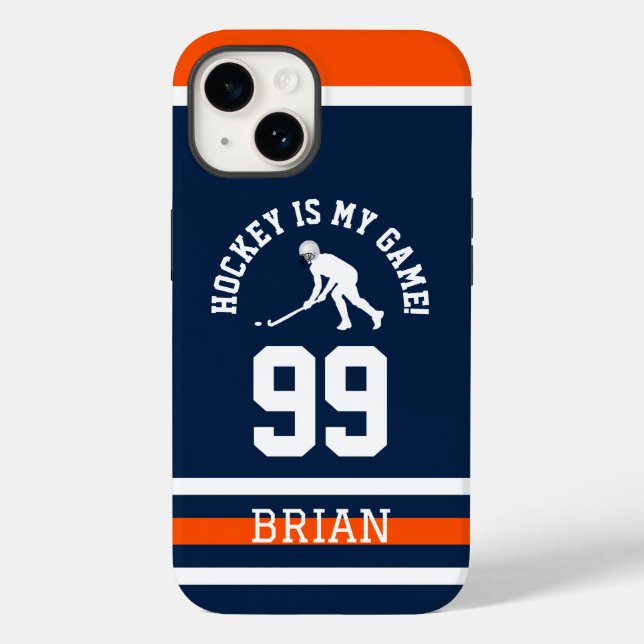 Hockey Is My Game | Blue Sports Team Jersey Case-Mate iPhone Case (Back)