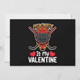 Hockey Is My Valentine Day Ice Sports Invitation